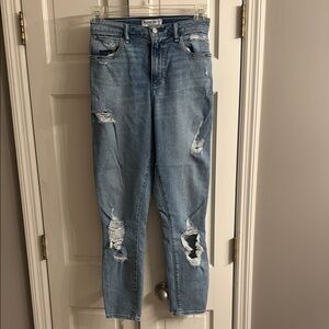 A& F Distressed Light Blue Women's Jeans